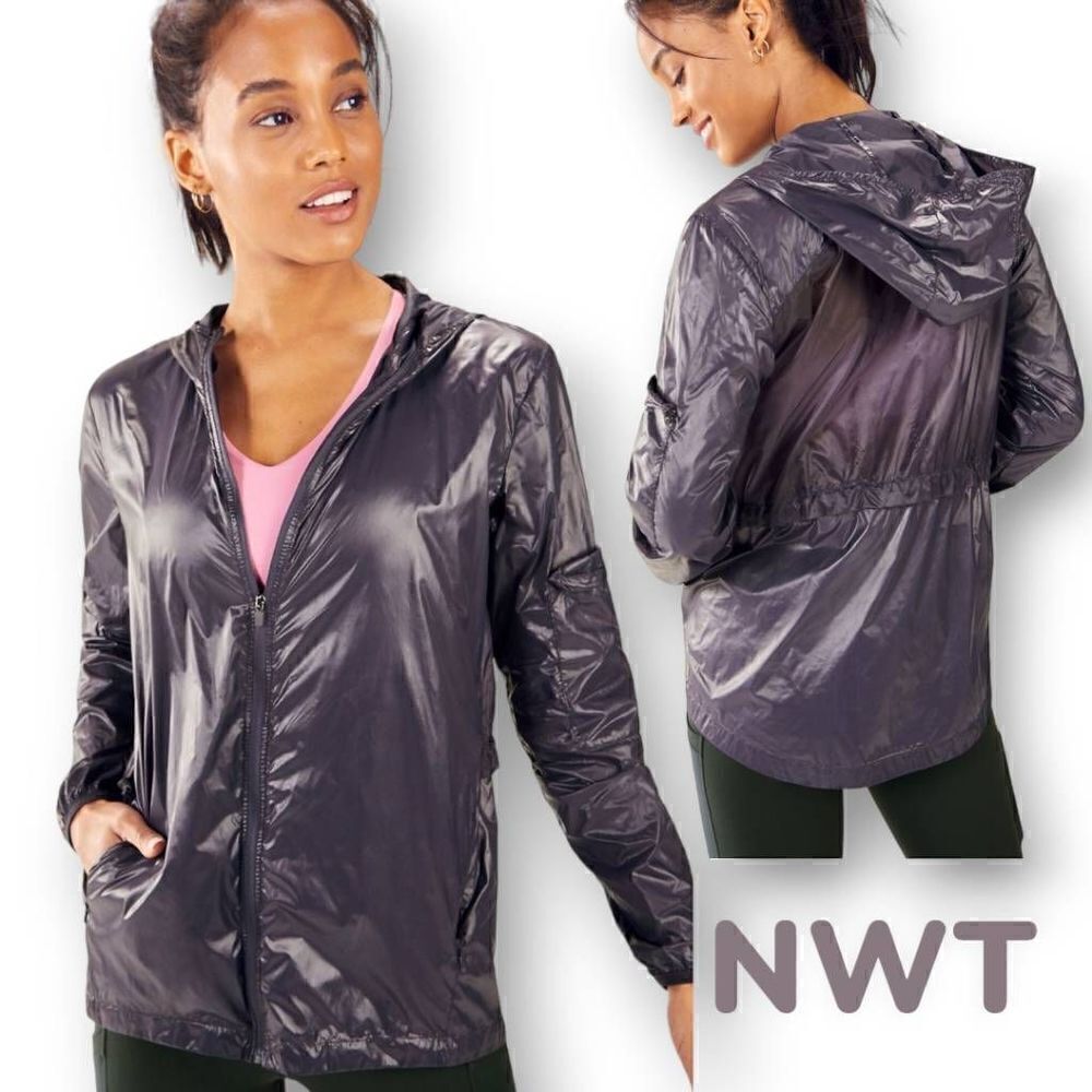NWT Fabletics Kali Run Jacket Gray Unlined Jogging Jacket Sz XL